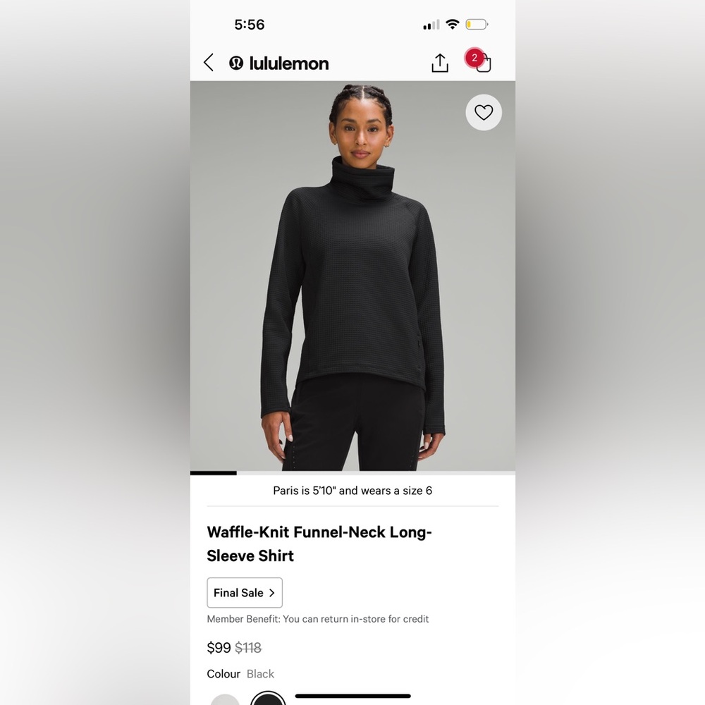 Lululemon black turtleneck